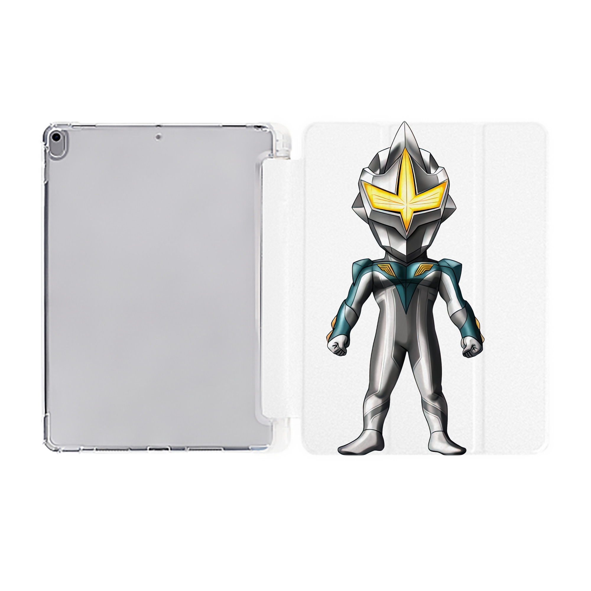（画像用） ウルトラマン Ultraman IPad ケース ペン収納付き 三つ折りスタンド PUレザー×シリコン 対応機種9.5/10.5/10.9インチ